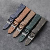 Suitable For Epsom Handmade First Layer Leather watchband 18 19 20 22MM Soft Ultra Thin Palm Pattern Bracelet Vintage Style Genuine