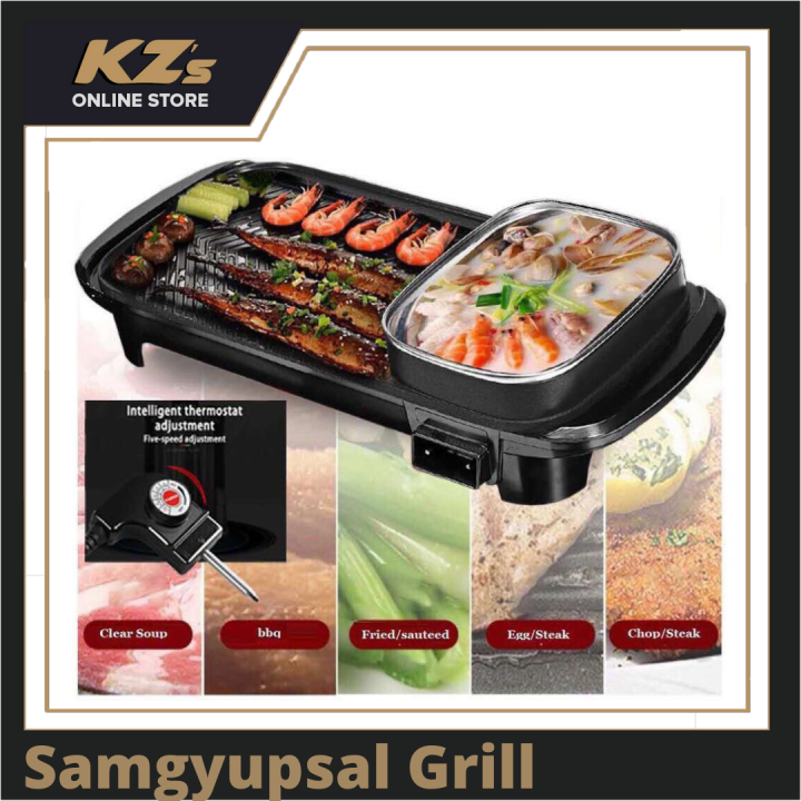 KZ's HIGH QUALITY 2 in 1 Samgyupsal Grill with Hotpot Electric BBQ