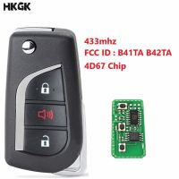 【100%-original】 Auto City (JAS) กุญแจรีโมทรถยนต์3ปุ่ม,สำหรับ Toyota Camry Corolla Hilux 3ปุ่ม4D67 433.92Mhz FCC ID : B41TA B42TA