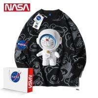 ☋♠☒ NASA × Doraemon Men Women Cotton Hoodie Bear Printed T-shirt Lovers Couples Wear