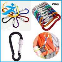 Agie พวงกุญแจหัวเข็มขัด Carabiner นิรภัยสำหรับเล่นกีฬา5/10ชิ้น,พวงกุญแจเดินป่าตั้งแคมป์ตะขอสำหรับกิจกรรมกลางแจ้งอุปกรณ์กีฬาโลหะผสม