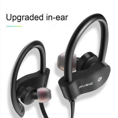 RT558 Earphone antihilang nirkabel Bluetooth Headset kompatibel dengan kabel kontrol musik penyumbat telinga olahraga dengan mikrofon