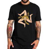 Drapeau De Sicile T-Shirt Figure Of Three Legs Arranged In Rotational Symmetry Tee Unisex 100% Cotton Summer Style T-Shirt