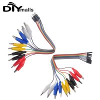 Test Lead Clip Alligator Clip to Female/Male Breadboard Jumper Wire Dupont Cable Bundle for Arduino Micro:bit(Pack of 20)