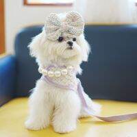 【jw】☒ New Dog Fashion Design Top Chest Walking Rope Hat Set Luxury Clothing Harness and Leash