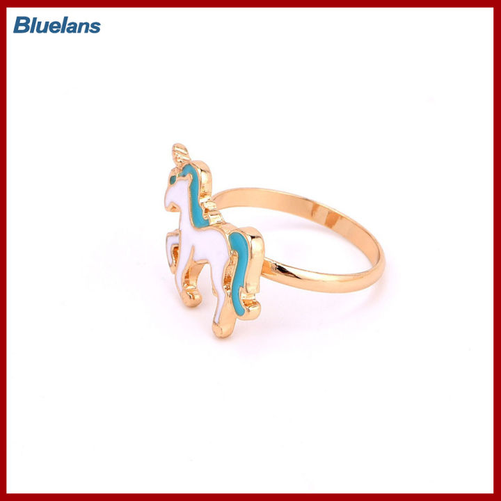 Bluelans®เครื่องประดับแหวนใส่นิ้วสำหรับเด็กผู้หญิงหญิงสาวการ์ตูนน่ารักเทพนิยายเคลือบ