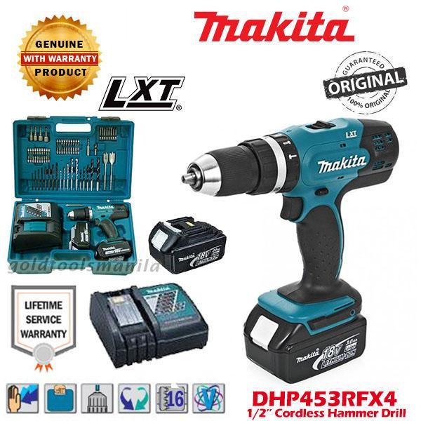 MAKITA 453 - Cordless Hammer Driver Drill 1/2″ 18V DHP453RFX4 | Lazada PH
