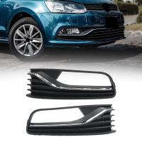 Left Right Side Front Bumper Fog Light Grill For VW Polo 6R 2014 2015 2016 2017 6C0854661B 6C0854662B ABS Plastic