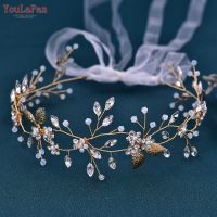 【CW】YouLaPan HP360 Wedding Headpiece for Bride Golden Color Leaf Woman Headband Hair Accessories Head Jewelry Bridal Headwear