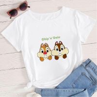 Disney Chip n Dale Dámské tričko Bff Sister Matching Shirts Cartoon White Tops Short Sleeve Tees Women Czech Republic Dropship