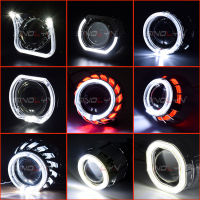 Sinolyn Projector LED Angel Eyes Shrouds LED DRL Bezel Headlight Lenses Bezel For 2.5 H1 WST Bi-Xenon Headlight Lens Accessory