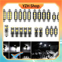 YZH Shop ไฟหลอดไฟ Led สำหรับภายในรถยนต์5050,ไฟท้าย Canbus ป้ายทะเบียนรถชุดไฟแบ็คไลท์ Led 23ชิ้น