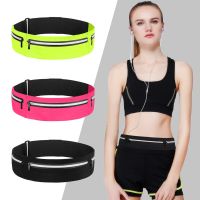 ◄❇✻ Reflective Elastic Waistband Sport Bag Double Zipper Pocket Running Gym Yoga Waist Belt Pack Phone Wasit Wallet Bag