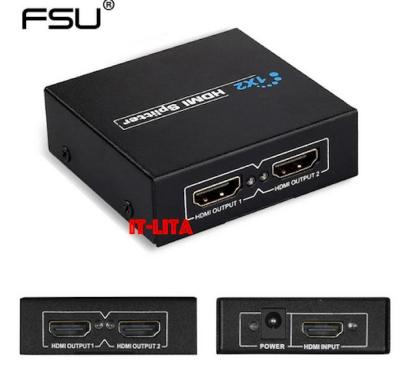 HDMI Splitter 1X2 Full HD 3Dวิดีโอ1X2แยก1ใน2ออกAmplifier DualแสดงผลสำหรับHDTV DVD PS3 Xbox HDCP 4พัน* 2พันวิดีโอ-intl