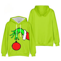 The Grinch Hoodie ดิสนีย์เสื้อผ้าพิมพ์ลายการ์ตูนอนิเมะ3D เสื้อออกกำลังกายฮาราจูกุฤดูใบไม้ผลิฤดูใบไม้ร่วง