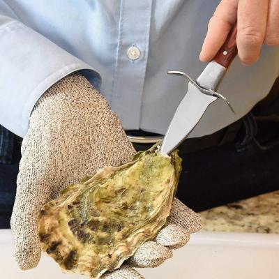 【CW】Oyster Shucking Tools Leather Sheath and Resistant s Stainless Steel with Wooden Non-Slip Handle Kitchen Seafood Tools