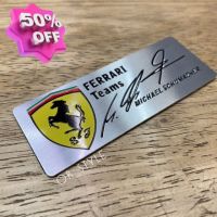 โลโก้ FERRARI เพลทอลูมิเนียมบาง ขนาด 8x3cm #โลโก้รถ  #โลโก้รถยนต์  #สติ๊กเกอร์รถ #Logo  #โลโก้