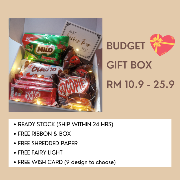 💖FREE FAIRY LIGHT💖FREE CARD💖Chocolate Box Budget Birthday Gift Box ...