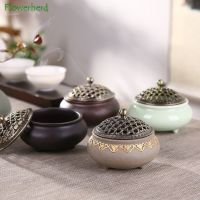 Ceramic Three-legged Incense Burner Sandalwood Agarwood Household Tea Ceremony Indoor Incense Burner for Buddha