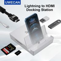 Lightning Iphone To USB 3 OTG HDMI Digital AV Adapter/Cable Lightning To RJ45 Ethernet Lan Docking Station Support TV/Projector