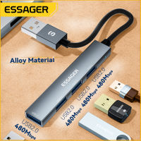 ESSAGER 4-in-1 USB C Hub USB 2.0 ความเร็วสูง Splitter Adapter มัลติฟังก์ชั่น Expander สำหรับคอมพิวเตอร์แล็ปท็อป Office Hub Type C Hub-Gamekj