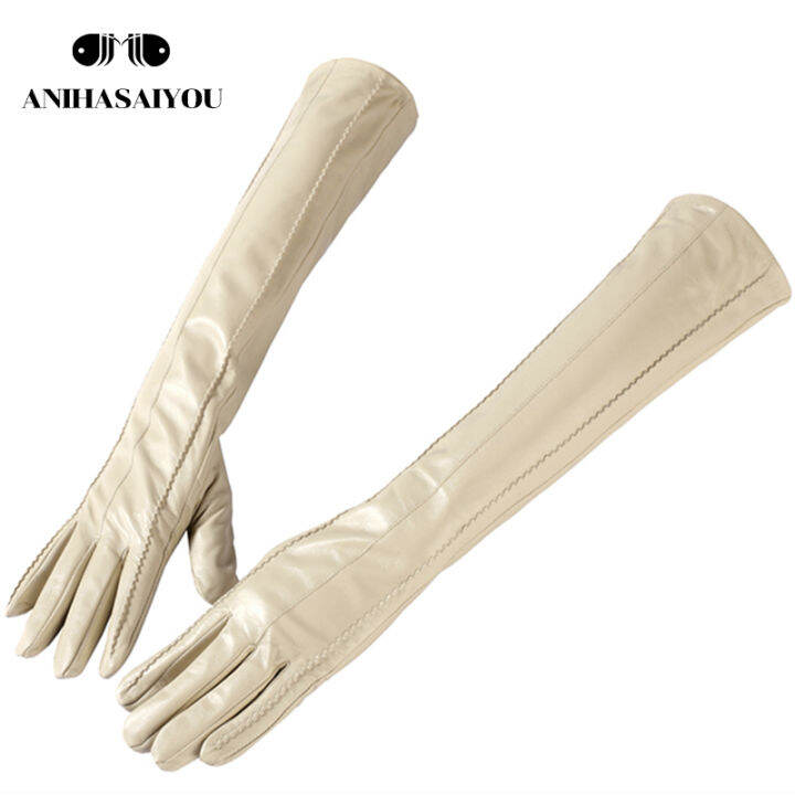 fashion-beige-long-leather-gloves-high-grade-long-leather-gloves-women-winter-genuine-sheepskin-womens-long-gloves-csd2-50cm