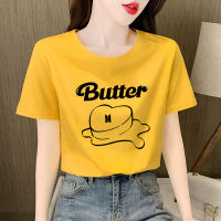 BTS Butter Kpop Women T-Shirt Harajuku Girls Streetwear Tops BTS Fans Gifts Shirt