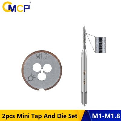 CMCP 2pcs Metric Screw Tap And Die Set M1 M1.1 M1.2 M1.4 M1.6 M1.7 M1.8 Right Hand Machine Screw Thread Tap Drill Hand Tools