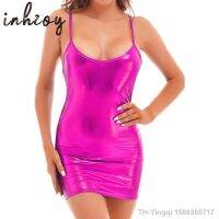 【hot】▧❆✢  Womens Metallic Sleeveless Bodycon Spaghetti Straps Dresses Nightclub Pary Pole Danceing Clubwear