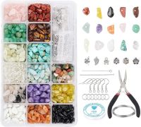 Irregular Natural Stone Beads Box WIth Accessories and Tools Gemstones Healing Loose Rocks For DIY Necklace Jewelry Making Craft