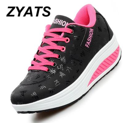 ZYATS เชือกผูกเชือกหนังลำลองสำหรับผู้หญิง,รองเท้ากีฬาระบายอากาศได้สำหรับฟิตเนสรองเท้าผ้าใบใส่วิ่งมี5สี