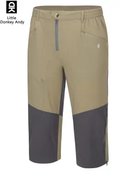 LittleDonkeyAndy Men's Quick Dry 3/4 Pants Lightweight Capri Shorts Hiking  Fishing Travel Casual