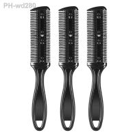 Frcolor 3pcs Double Side Hair Cutter Comb Scissors Metal Blade Razor Plastic Hair Comb Cutter Trimmer With Stainless Steel Blade