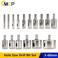 CMCP Diamond Coated Hole Saw Drill Bit Set Cutter  3-60mm Diamond Core Drill Bits For Glass Marble Tile Granite Drilling