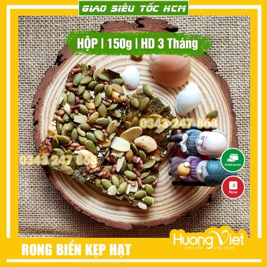 Rong biển kẹp hạt dinh dưỡng mùa ăn 150gr đồ ăn vặt sài gòn rong biển ăn - ảnh sản phẩm 5