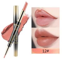 ZZOOI Pudaier Two Tone Lipstick Lipliner Pencil 16 Colors Velvet Matte Lip Tint Waterproof Long Lasting Sexy Red Purple Lipstick Lip