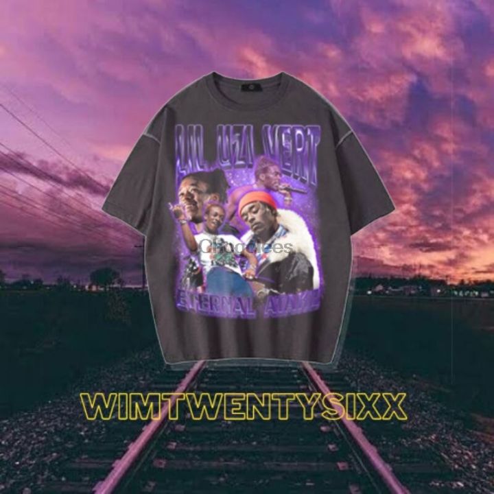 rap-lil-uzi-vert-eternal-atake-vintage-tee-สีเทาเข้มและสีดำเสื้อยืด-s-5xl