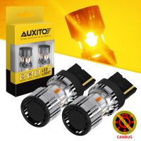 AUXITO 2ชิ้นไม่มีไฮเปอร์แฟลชอัพเกรด T20 7440 Wy21W 1156 P21W Ba15S ไฟสัญญาณเลี้ยว Led ไม่มีข้อผิดพลาด1800Lm สีเหลืองอำพัน12V