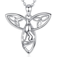 Eudora Real 925 Sterling Celtic Knot Pendant Necklace Wolf element Fashion Boutique Jewelry Birthday gift for Men cyd678