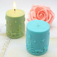 3D Christmas Candle Mold DIY Handmade Soap Craft Silicone Aromatherapy Candle Mould Candle Making Supplies Home Decor