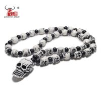 《 DTOU Fashion 》 FX802สร้อยคอกระดูกเลียนแบบร้อน Non Mainstream Man Sautoir Skull Beaded สร้อยคอยุโรปสหรัฐอเมริกา Hip Hop สร้อยคอจี้