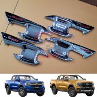 ถ้วยรองมือเปิด โครเมี่ยมโลโก้แดง ชุบ ฟอร์ด เรนเจอร์ Ford Ranger ปี 2022 รุ่น แคป /4 ประตู / ตอนเดียว เบ้ามือจับ ถาดปีก โครเมี่ยมโลโก้แดง  Range 2022