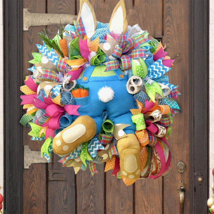 door-ornament-decor-festival-garland-rabbit-easter-wreath