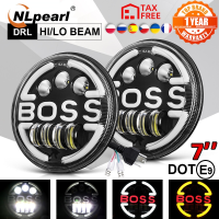 NLpearl รถจักรยานยนต์ 7 นิ้ว H4 ไฟหน้า LED สำหรับฮาร์เลย์ที่มีมุมตา 7 นิ้วรอบไฟหน้าสูงและต่ำสำหรับ Lada 4x4 Urban Niva Suzuki