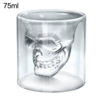 TEMELO 25/75/150/250Ml Double Wall Skull ไวน์ค็อกเทลกาแฟทนความร้อนถ้วยแก้ว