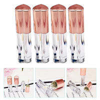 ETEREAUTY 4PCS LIP GLOSS TUBES TRINSPARENT LIP GLOSS ภาชนะบรรจุด้วยหลอดลิปสติกไม้กายสิทธิ์