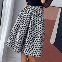 Nomikuma Chic Embroidery Love Heart Woman Skirts 2022 Sprign Summer Bottoms Causal Elastic High Waist A-line Skirt Mujer Faldas