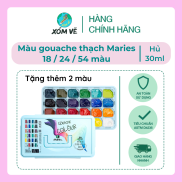 Màu Gouache dạng thạch Maries bộ 18 24 54 màu TẶNG 2 MÀU