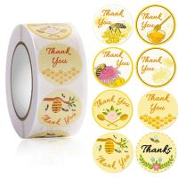 【CW】◄  500PCS Honey Thank You Stickers Thanksgiving Day Roll Label Paper  Wedding Small Business Tag