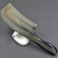 【CC】 8.66 Inch Yak Horn Round Handles Comb Hair Straighter Anti-Static Massage